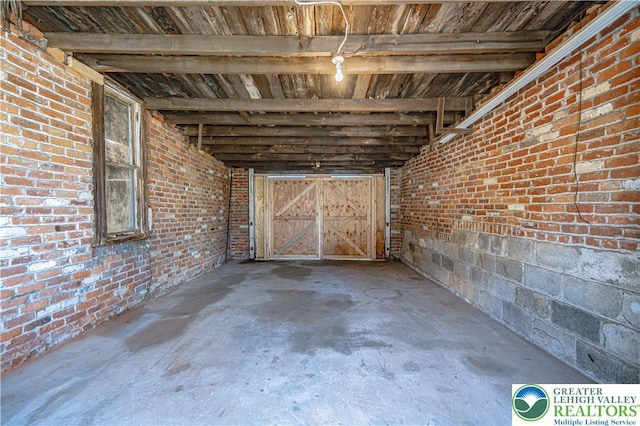 interior space featuring wood ceiling