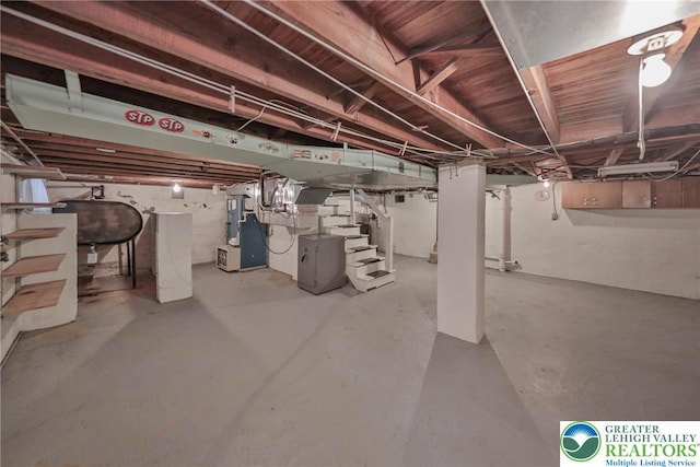 unfinished below grade area with heating unit