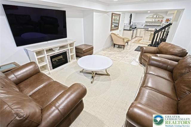 1231 Oakside Dr, Hanover Twp, PA 18017 - living room featuring baseboards and a high end fireplace