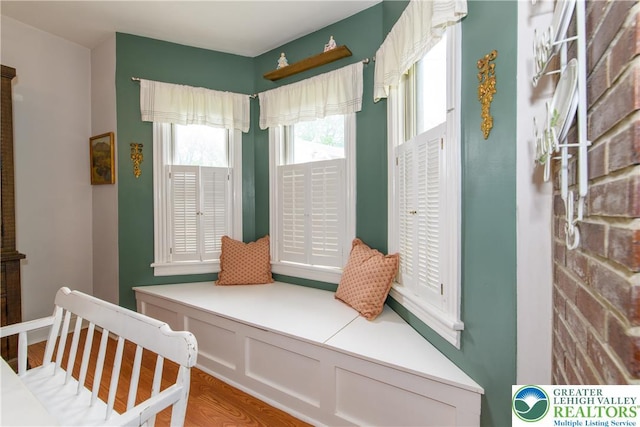 mudroom featuring baseboards and wood finished floors