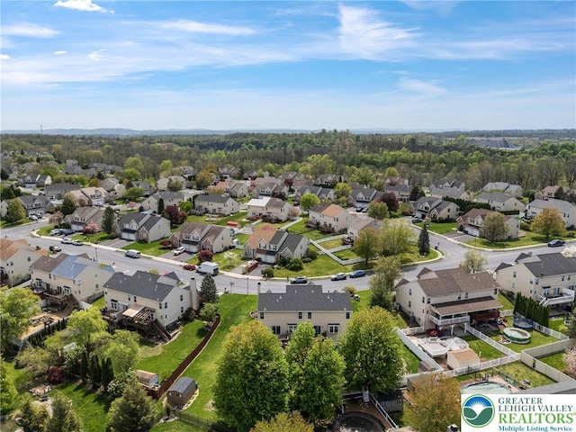 bird's eye view with a residential view