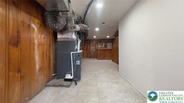 1541 W Tilghman St, Allentown City, PA 18102 - hall featuring baseboards, heating unit, and wooden walls