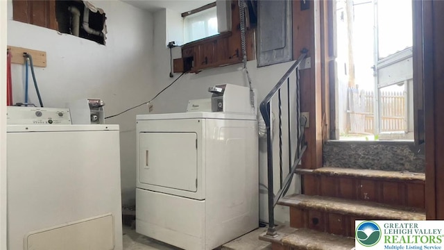 1541 W Tilghman St, Allentown City, PA 18102 - laundry room featuring washing machine and dryer and electric panel