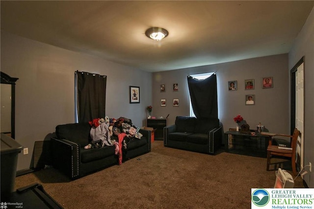 view of carpeted living area