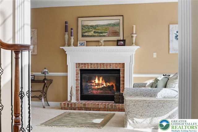 details featuring a fireplace