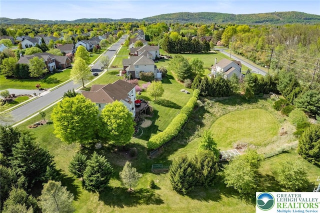 drone / aerial view with a residential view