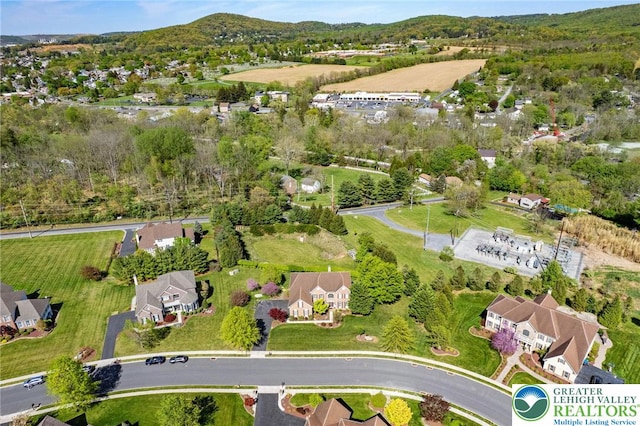 drone / aerial view with a residential view