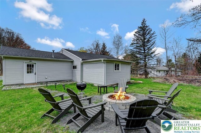 134 Altemose Rd, Tobyhanna Twp, PA 18347 - view of patio / terrace featuring a fire pit