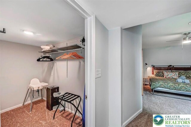 134 Altemose Rd, Tobyhanna Twp, PA 18347 - interior space featuring ceiling fan and carpet flooring