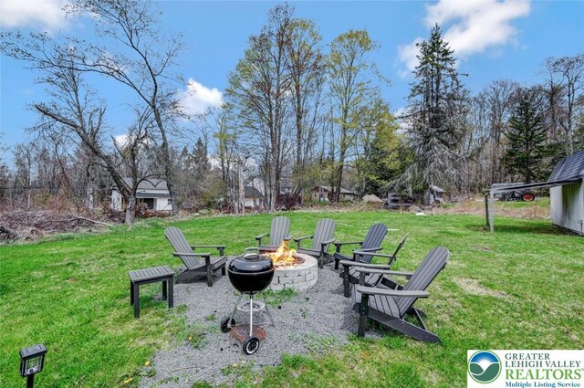 134 Altemose Rd, Tobyhanna Twp, PA 18347 - view of yard with a fire pit