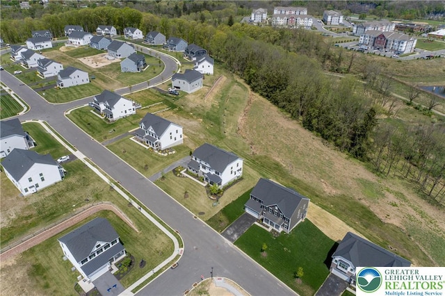 bird's eye view with a residential view