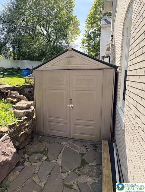 view of shed