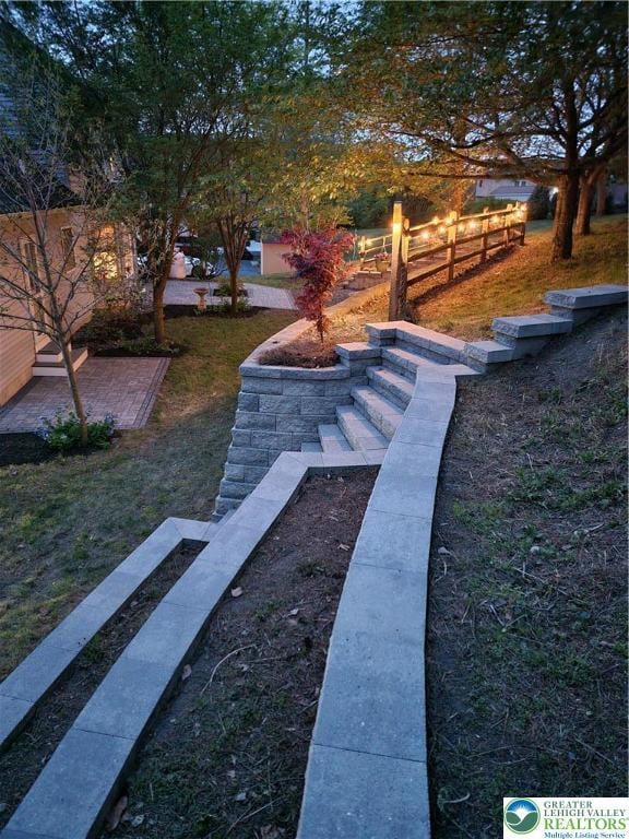 view of yard featuring fence