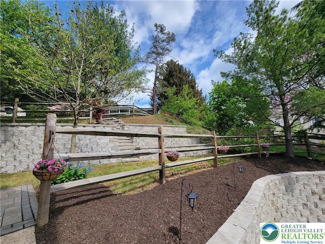 view of yard featuring fence