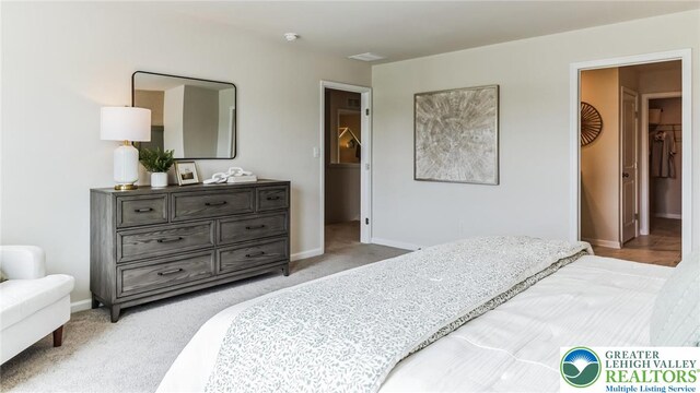313 Knollwood Dr, Forks Twp, PA 18040 - bedroom with light carpet and baseboards
