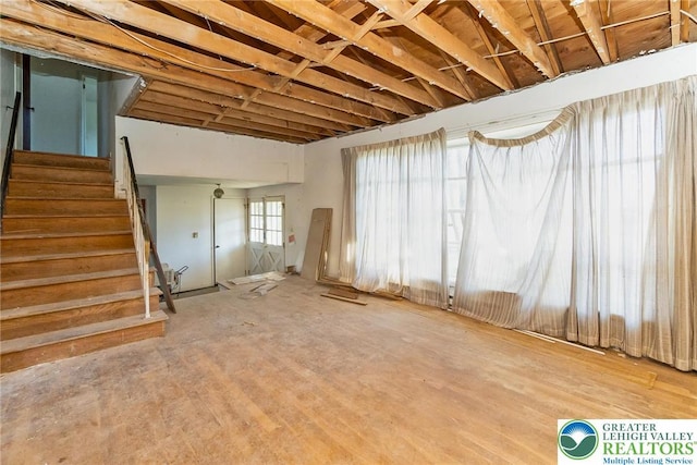 misc room with stairway
