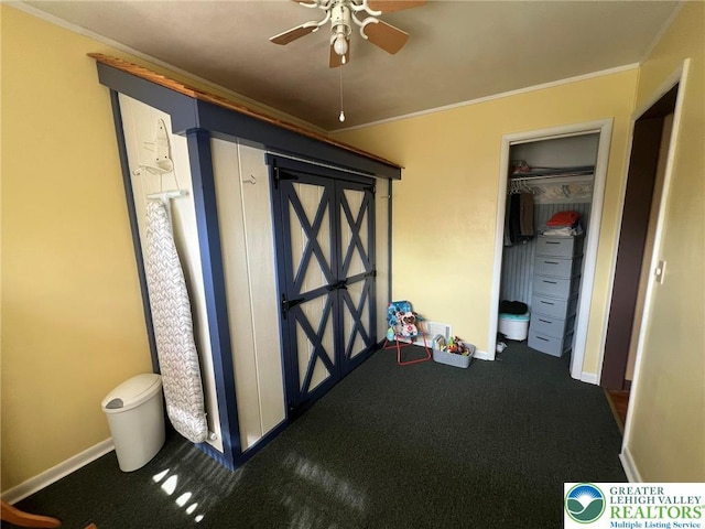 3426 Wilson Ave, South Whitehall Twp, PA 18069 - unfurnished bedroom featuring crown molding, carpet, baseboards, and a closet