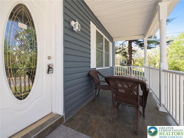 exterior space with a porch