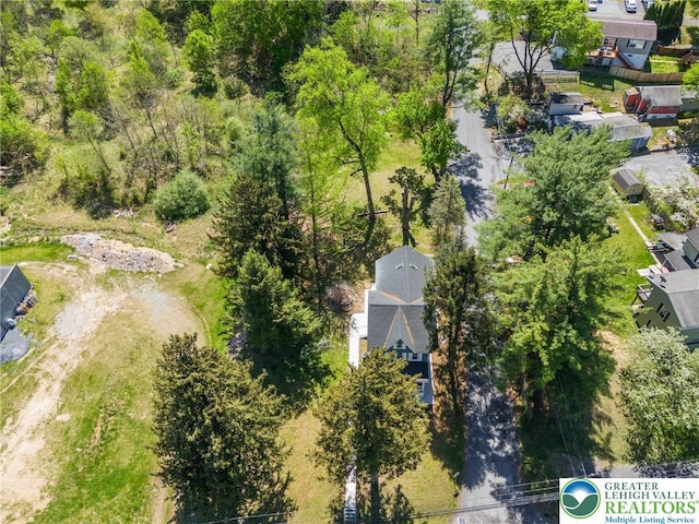 drone / aerial view with a residential view