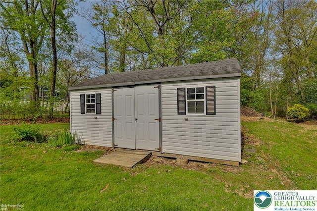view of shed
