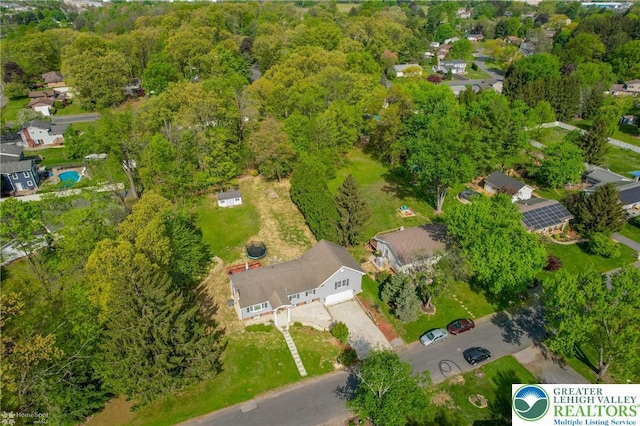 birds eye view of property featuring a residential view