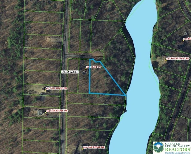 105 Cliff Ct, Pike, PA 18328 - aerial overview of property's location featuring property parcel outlined
