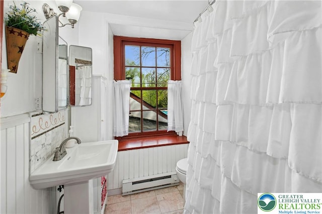 8043 Richlandtown Rd, East Rockhill Twp, PA 18951 - full bathroom featuring a baseboard radiator