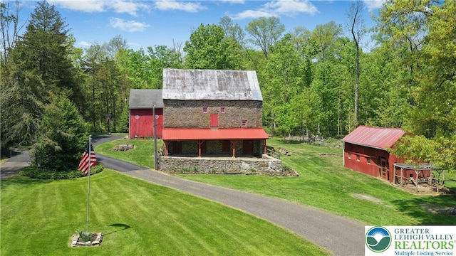 8043 Richlandtown Rd, East Rockhill Twp, PA 18951 - exterior space featuring an outdoor structure and a forest view