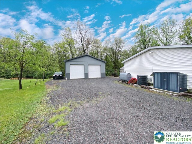 detached garage with heating fuel and central AC