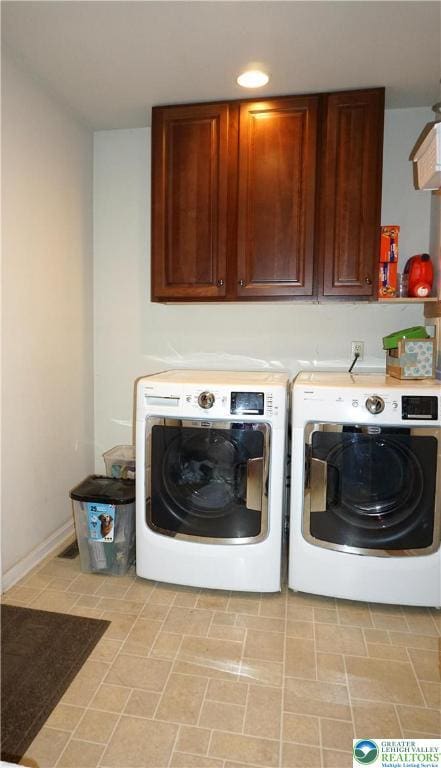 6115 Timberknoll Dr, Lower Macungie Twp, PA 18062 - laundry area featuring separate washer and dryer, cabinet space, and recessed lighting