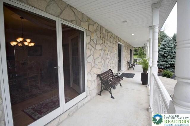 2690 Greens Dr, Lower Saucon Twp, PA 18055 - view of patio / terrace with french doors and a porch