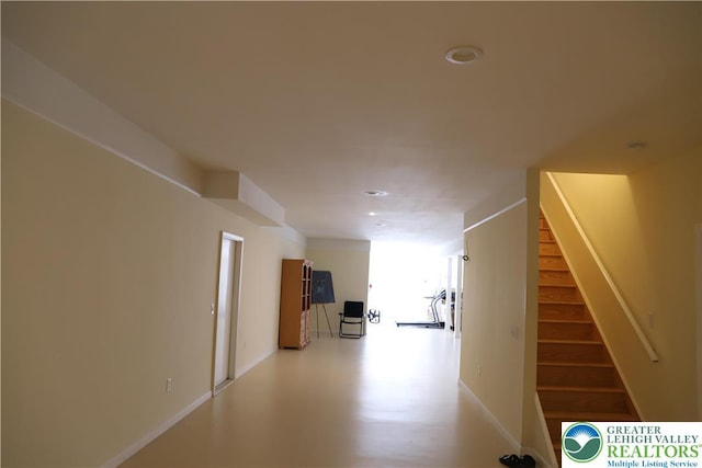 2690 Greens Dr, Lower Saucon Twp, PA 18055 - corridor with stairway, recessed lighting, and baseboards
