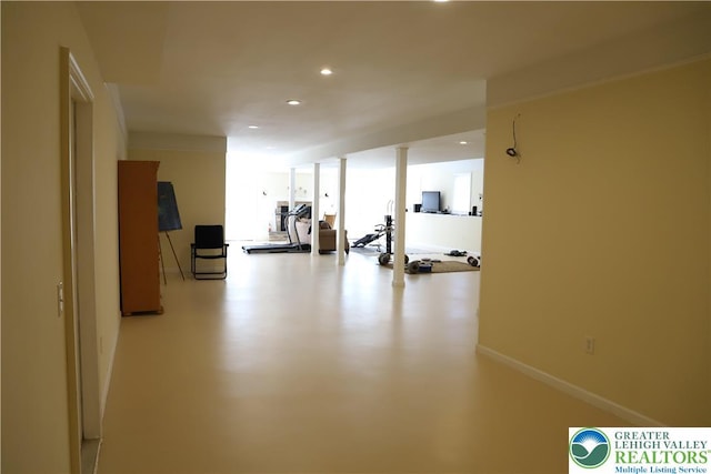 2690 Greens Dr, Lower Saucon Twp, PA 18055 - workout room with recessed lighting and baseboards