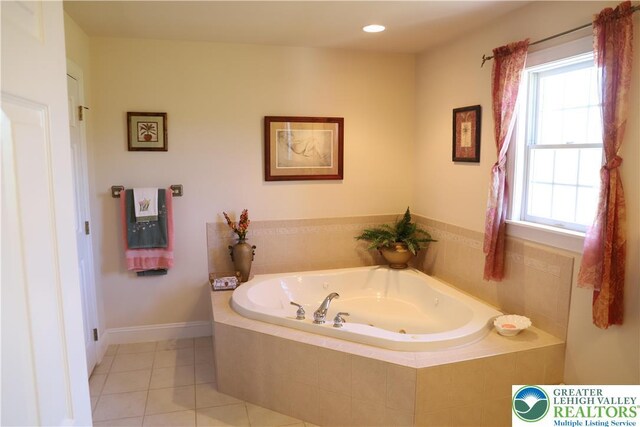2690 Greens Dr, Lower Saucon Twp, PA 18055 - full bath featuring a garden tub and tile patterned floors