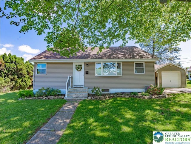 1708 Kaywin Ave, Bethlehem City, PA 18018 - view of front of property featuring an outbuilding, a garage, and a front yard