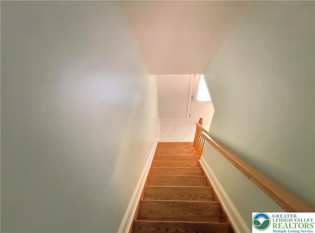 staircase featuring wood finished floors