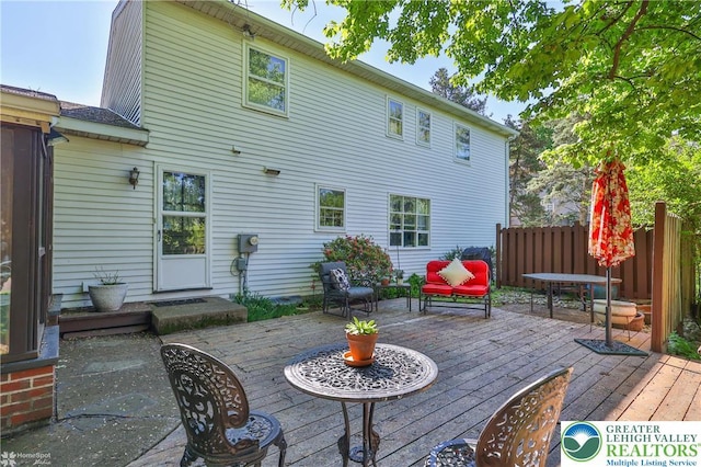 1245 Valley View Dr, Lower Macungie Twp, PA 18103 - rear view of house with a deck and fence