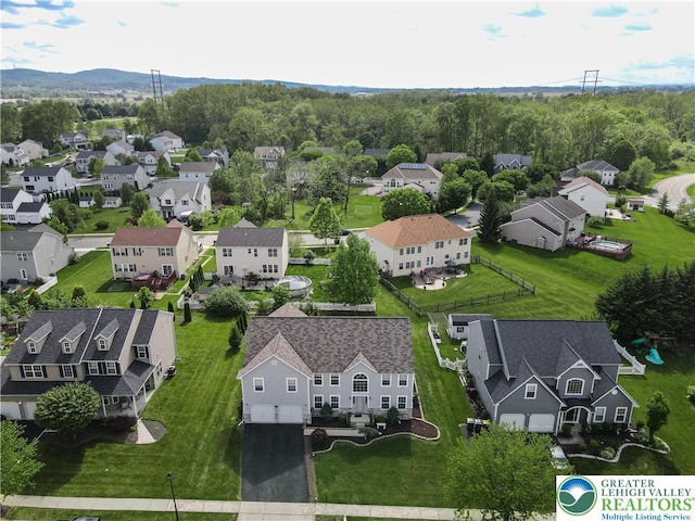 aerial view of residential area