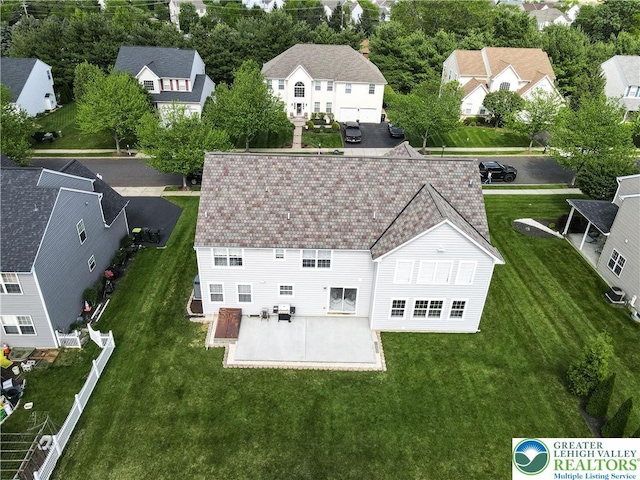 aerial view of residential area