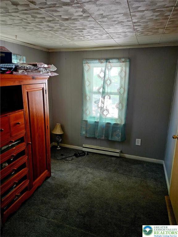 999 Glass St, Pen Argyl Borough, PA 18072 - bedroom featuring a baseboard radiator, carpet flooring, and baseboards