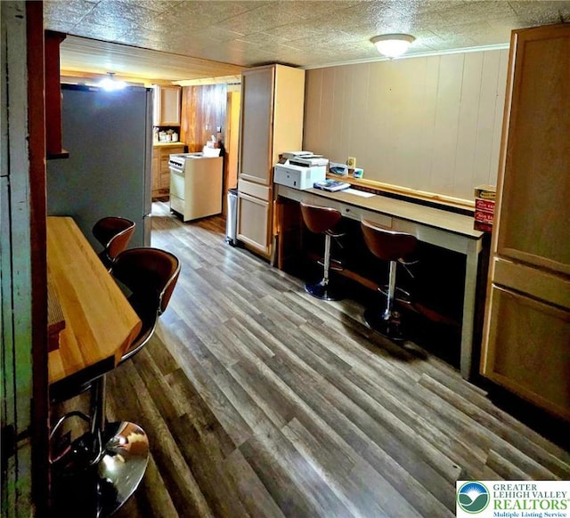 999 Glass St, Pen Argyl Borough, PA 18072 - home office featuring wood finished floors and wooden walls