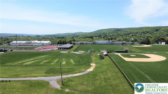 view of community with a wooded view