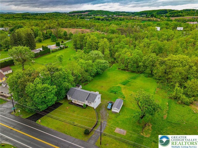 4579 W Mountain View Dr, Lehigh Twp, PA 18088 - drone / aerial view of a heavily wooded area