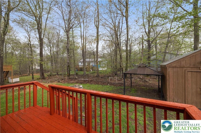 1918 Horseshoe, Coolbaugh Twp, PA 18466 - deck featuring a gazebo and a yard