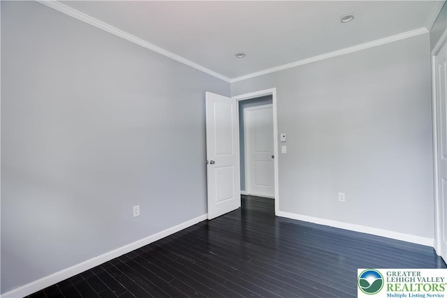 1918 Horseshoe, Coolbaugh Twp, PA 18466 - spare room featuring baseboards, dark wood finished floors, ornamental molding, and recessed lighting