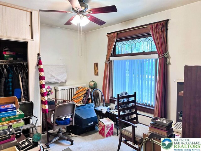 520 2nd St, Catasauqua Borough, PA 18032 - carpeted office featuring a ceiling fan