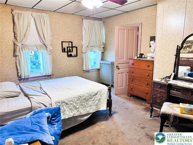 520 2nd St, Catasauqua Borough, PA 18032 - bedroom featuring multiple windows, carpet floors, and wallpapered walls