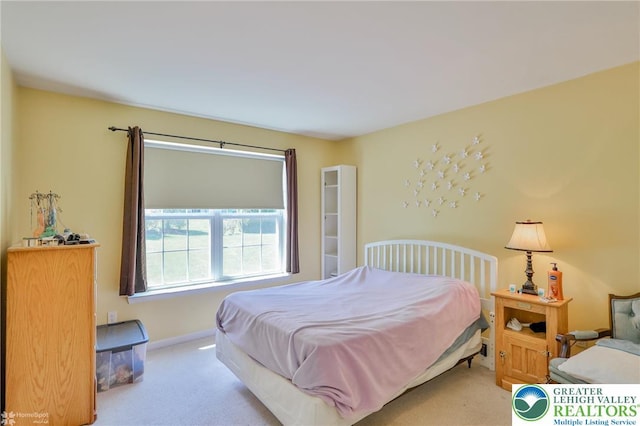 bedroom with carpet and baseboards