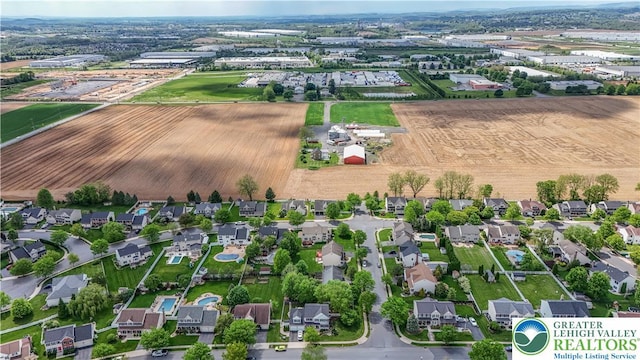 aerial view of residential area