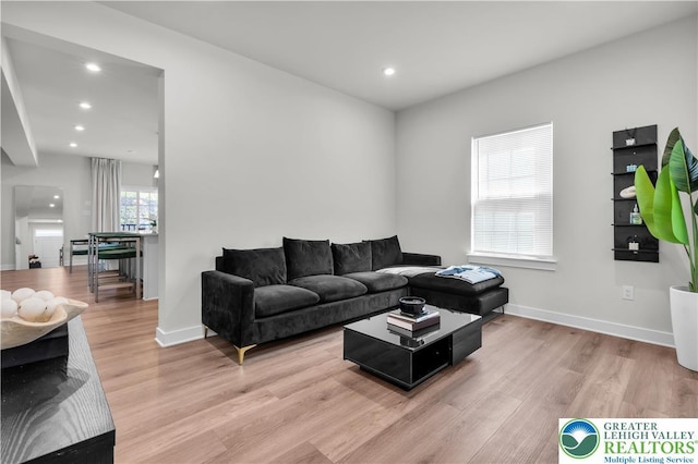 8202 Young Blvd, Upper Macungie Twp, PA 18051 - living area with light wood-style flooring, recessed lighting, and baseboards